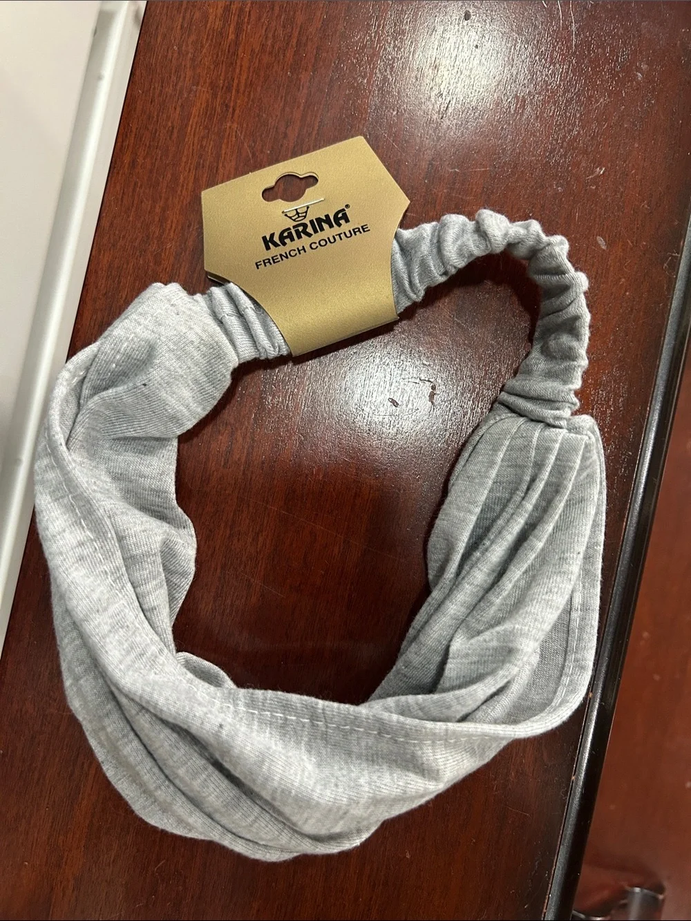 French Couture  Gray Twisted Headband